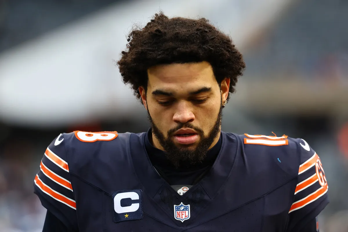 Chicago Bears Quarterback Caleb Williams Reacts to Fan Boos After Tenth Loss at Soldier Field-