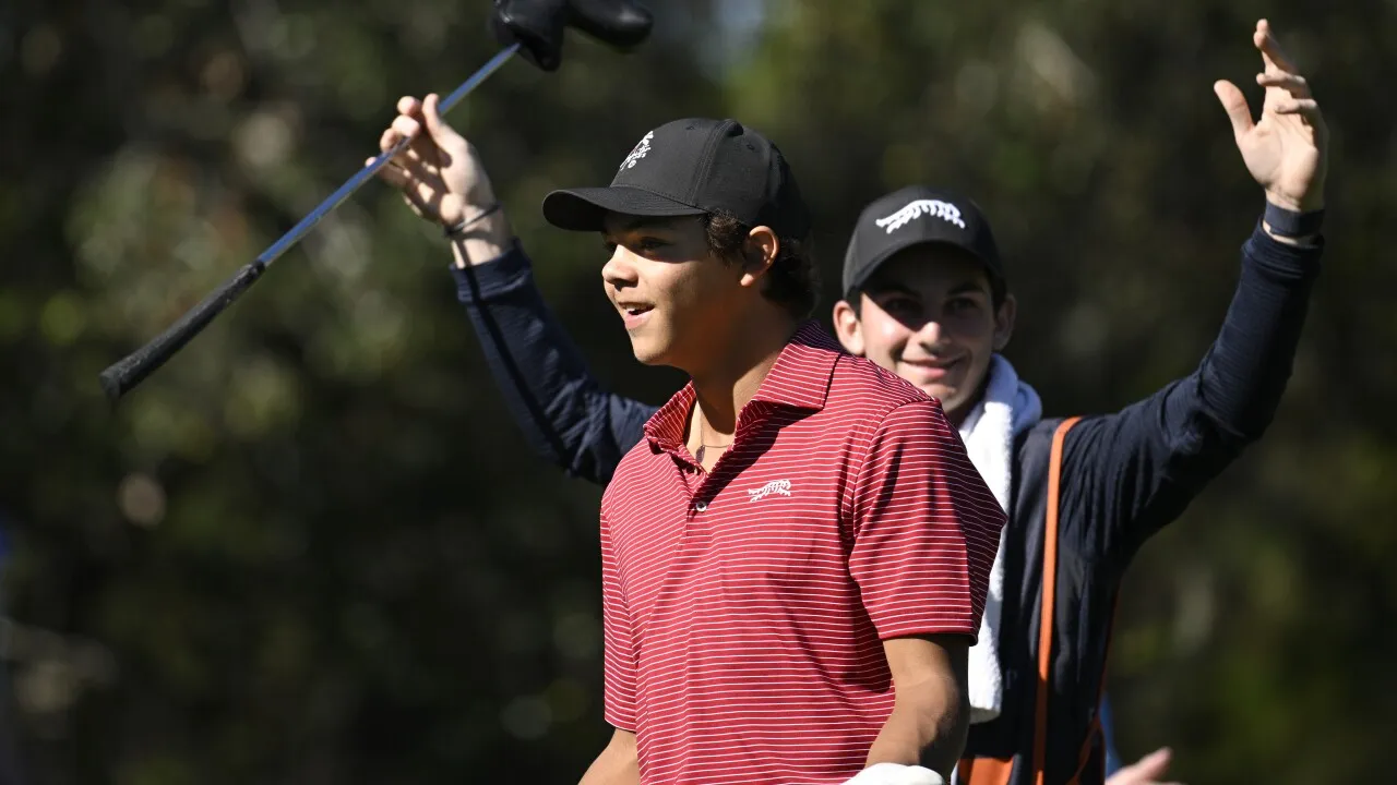 Teen Golf Sensation Charlie Woods Hits First Ace at PNC Championship with Dad Tiger Cheering On