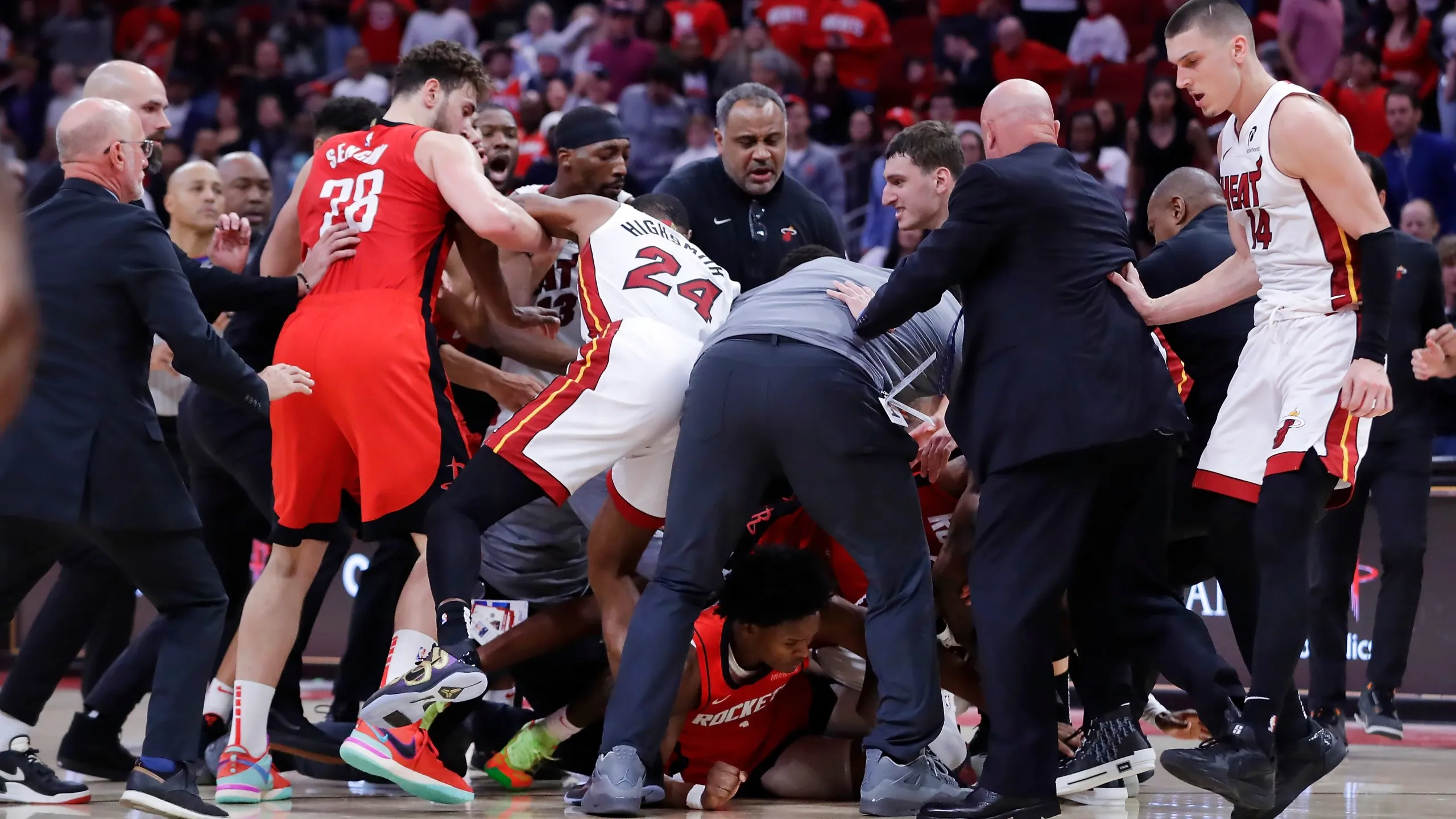 NBA Drama Unfolds: Rockets and Heat Players Face Suspensions After On-Court Scuffle in Miami